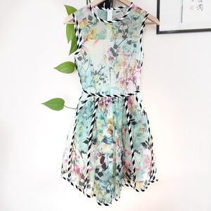 ASOS Floral Sleeveless Tea Party Dress Sz 0